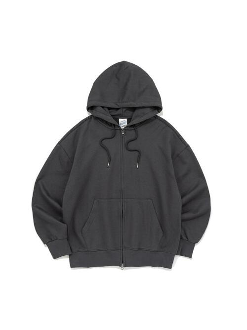 BECANVAS OVERFIT 2WAY HOOD ZIP-UP (CHARCOAL)