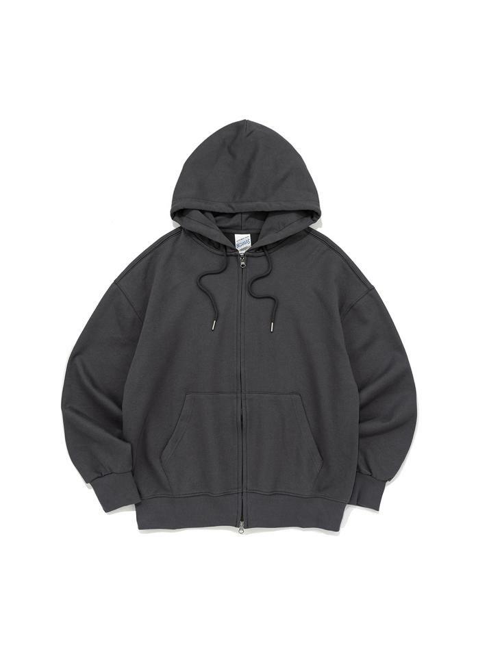 BECANVAS OVERFIT 2WAY HOOD ZIP-UP (CHARCOAL)