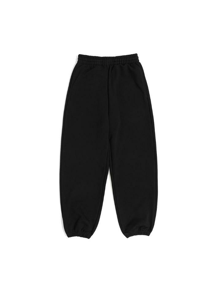 [SET UP] OVERFIT 2WAY ZIP-UP & STRAIGHT or JOGGER SEWATPANTS - BLACK