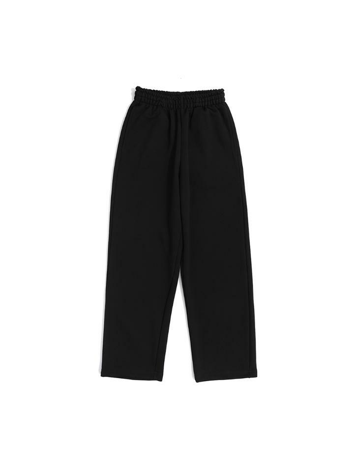 [SET UP] OVERFIT 2WAY ZIP-UP & STRAIGHT or JOGGER SEWATPANTS - BLACK