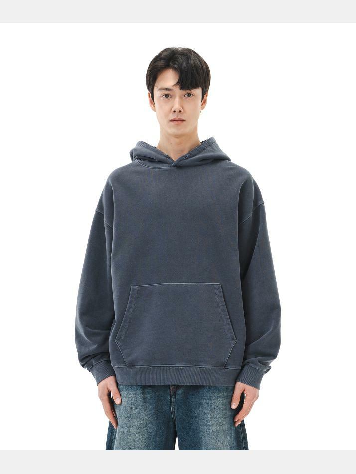 르커스텀 피그먼트 후드 티 (블루 그레이)