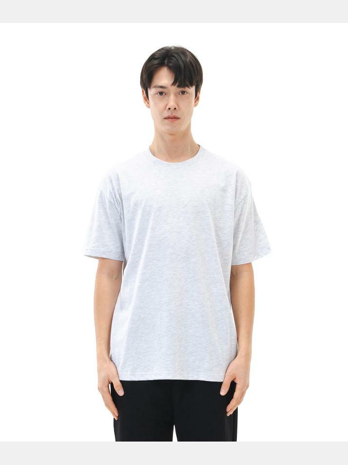 르커스텀 18S 무지 반팔티 (라이트 멜란지)