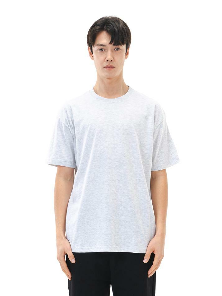 르커스텀 18S 무지 반팔티 (라이트 멜란지)