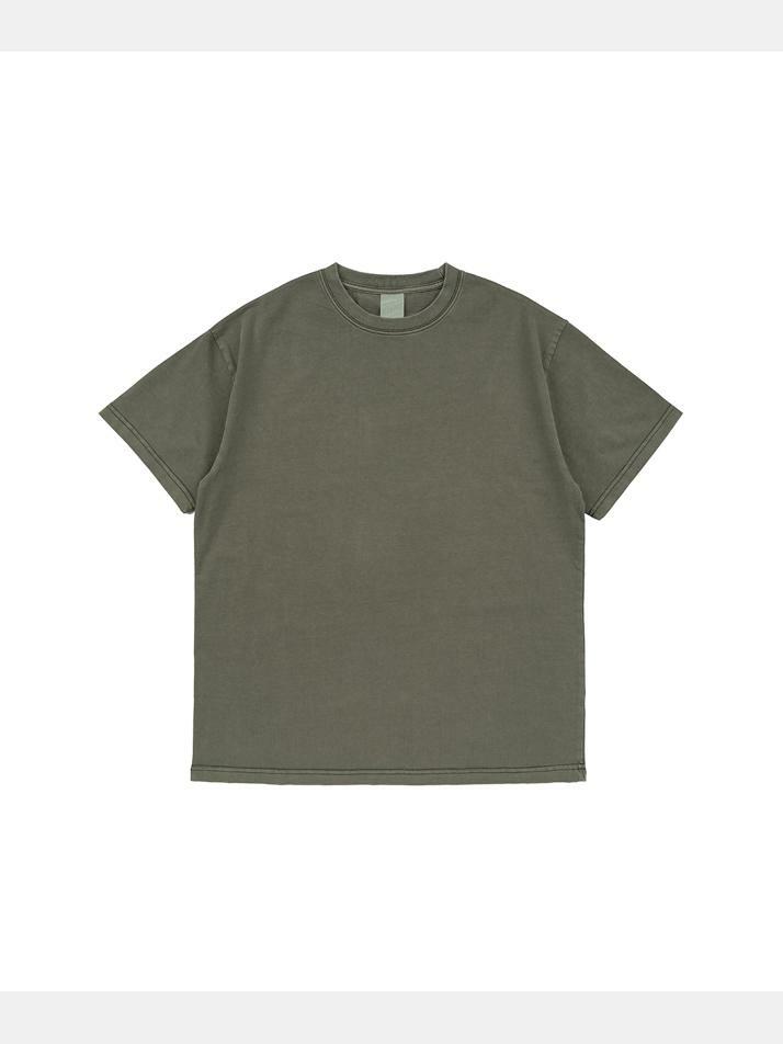 BECANVAS 32S 2-PLY PIGMENT DYED SHORTSLEEVE (KHAKI)