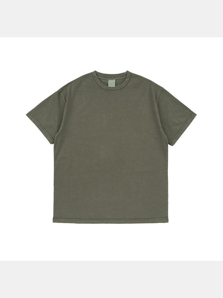 BECANVAS 32S 2-PLY PIGMENT DYED SHORTSLEEVE (KHAKI)