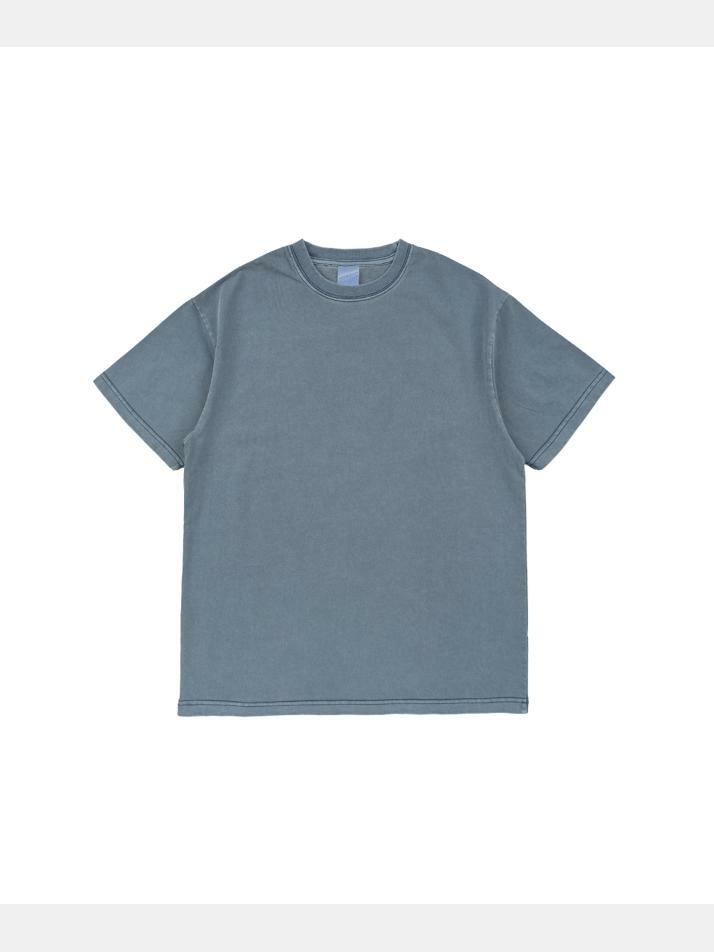 BECANVAS 32S 2-PLY PIGMENT DYED SHORTSLEEVE (BLUE)