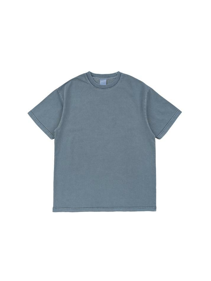 BECANVAS 32S 2-PLY PIGMENT DYED SHORTSLEEVE (BLUE)