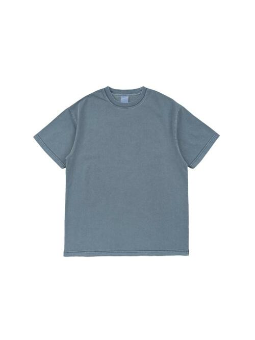 BECANVAS 32S 2-PLY PIGMENT DYED SHORTSLEEVE (BLUE)