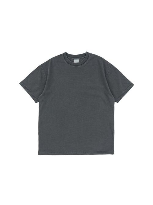 BECANVAS 32S 2-PLY PIGMENT DYED SHORTSLEEVE (CHARCOAL)