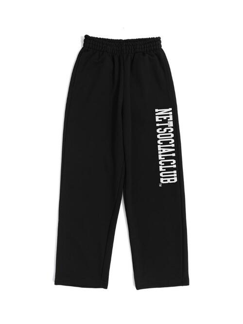 STRAIGHT LOGO STRAIGHT SWEATPANTS (BLACK)