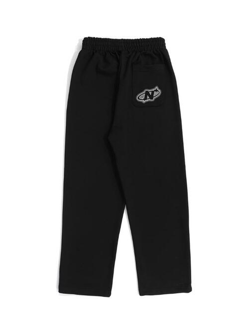 HALFTONE N LOGO STRAIGHT SWEATPANTS (BLACK)