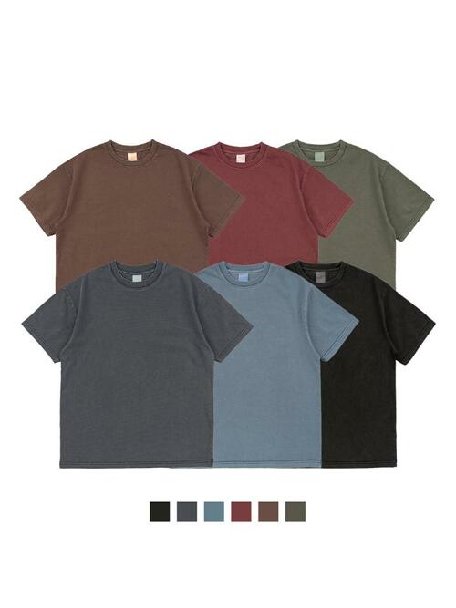 [2PACK] BECANVAS 32S 2-PLY PIGMENT DYED SHORTSLEEVE - 6COLOR