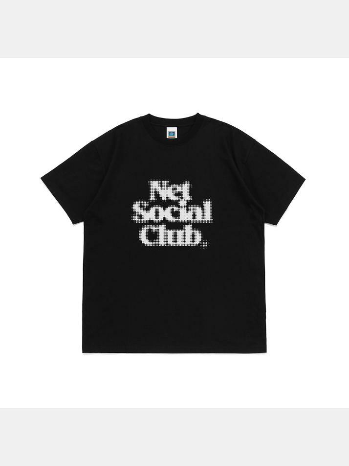 HALF TONE BLUR LOGO TEE (BLACK)