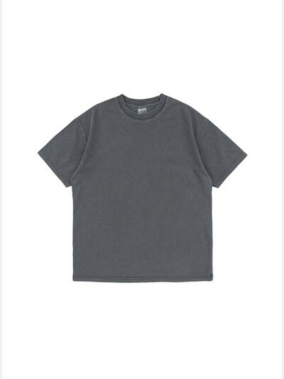 BECANVAS 32S 2-PLY PIGMENT DYED SHORTSLEEVE (CHARCOAL)