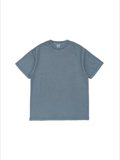 BECANVAS 32S 2-PLY PIGMENT DYED SHORTSLEEVE (BLUE)