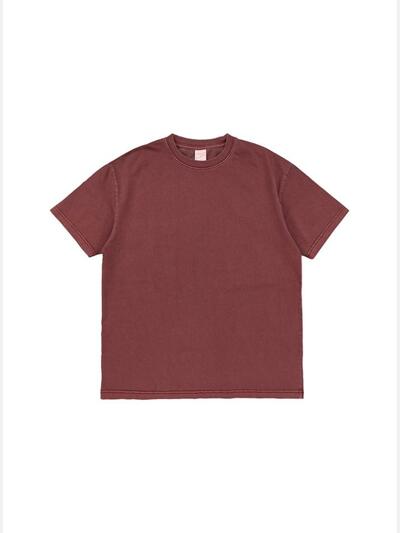 BECANVAS 32S 2-PLY PIGMENT DYED SHORTSLEEVE (BURGUNDY)