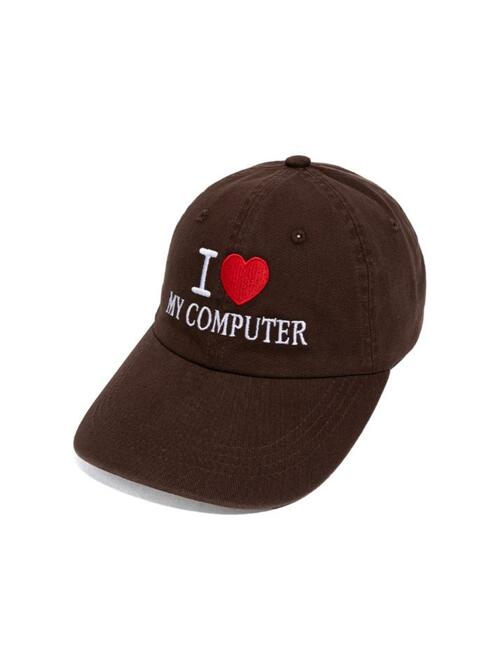 I LOVE MY PC WASHED CAP (DEEP BROWN)