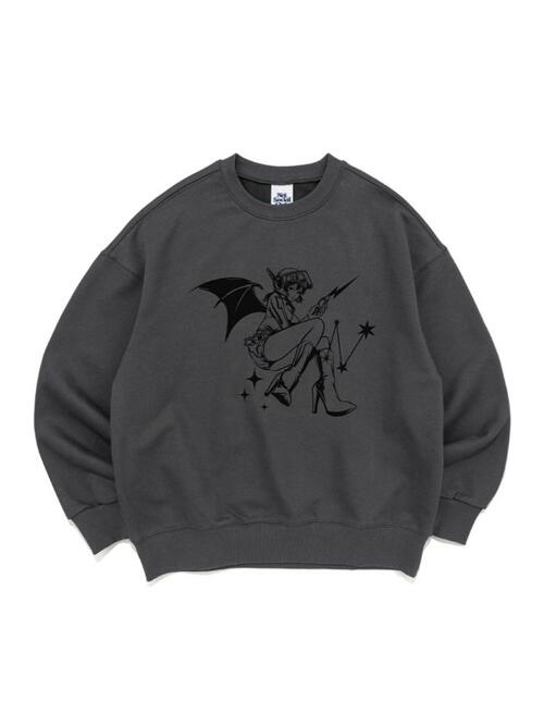COSTUME PLAY GIRL SWEATSHIRTS (CHARCOAL)