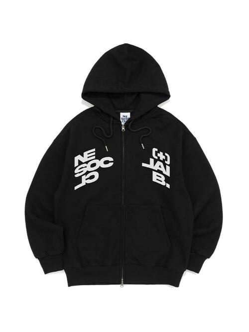 NET DIVIDE HOOD ZIP-UP (BLACK)