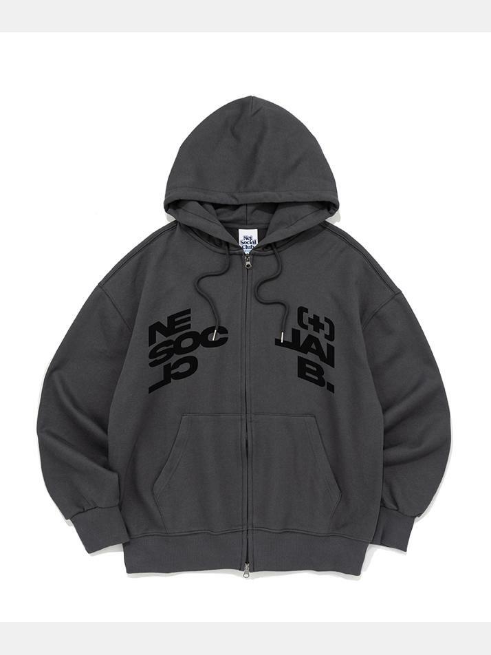 NET DIVIDE HOOD ZIP-UP (CHARCOAL)