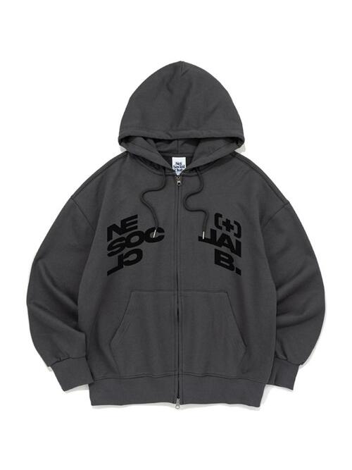 NET DIVIDE HOOD ZIP-UP (CHARCOAL)