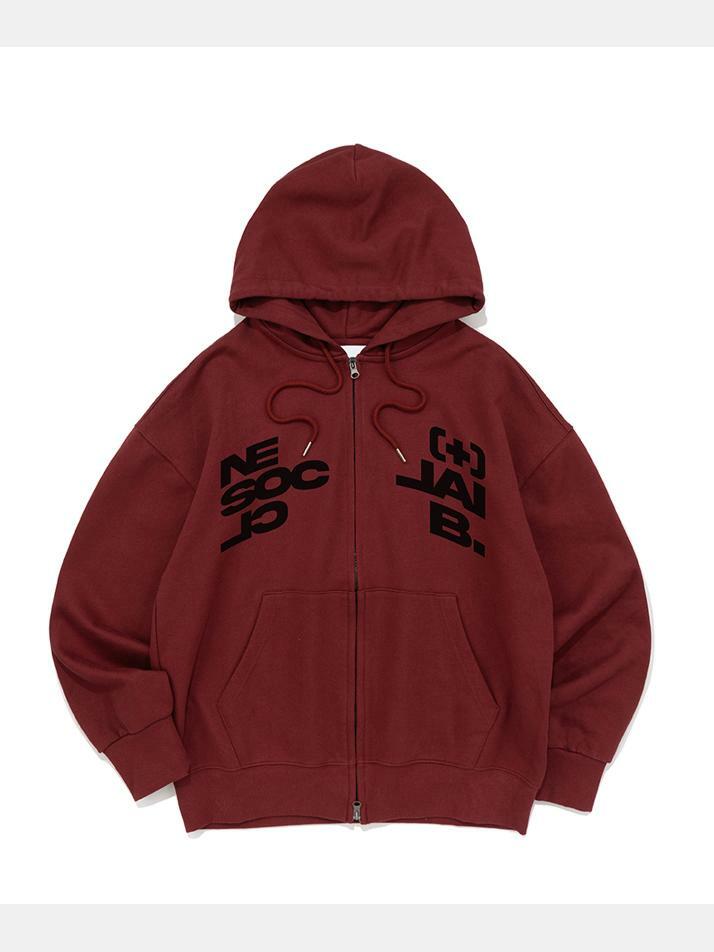 NET DIVIDE HOOD ZIP-UP (BURGUNDY)