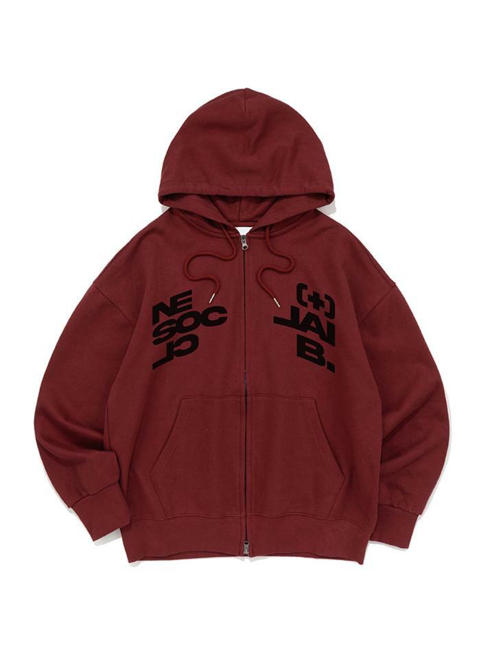NET DIVIDE HOOD ZIP-UP (BURGUNDY)