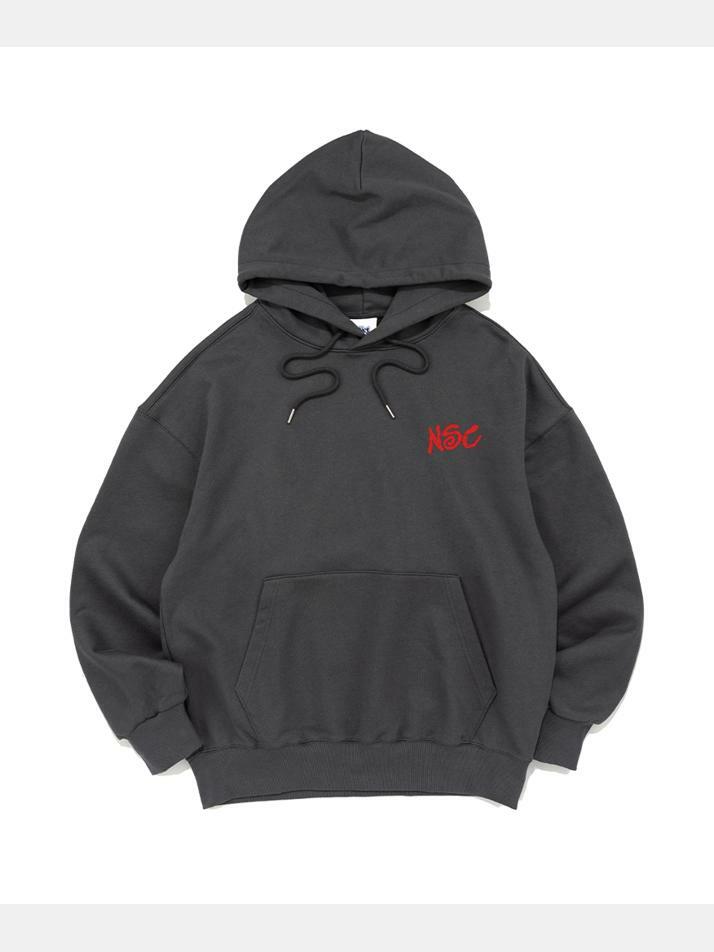 WOBBLY NSC HOOD TEE (CHARCOAL)