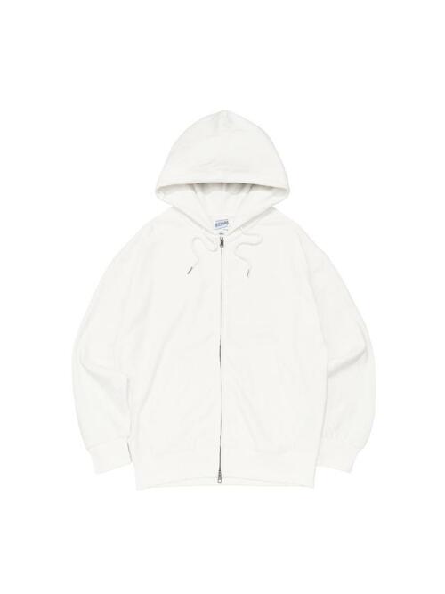 비캔버스 특양면 오버핏 투웨이 후드집업 (화이트)