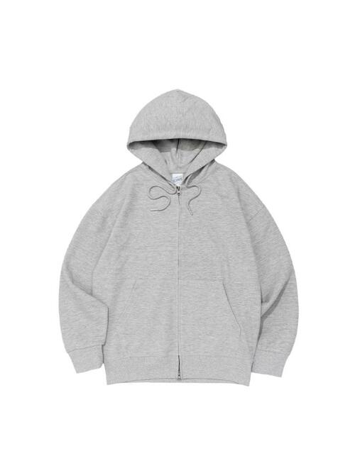 비캔버스 특양면 오버핏 투웨이 후드집업 (멜란지)