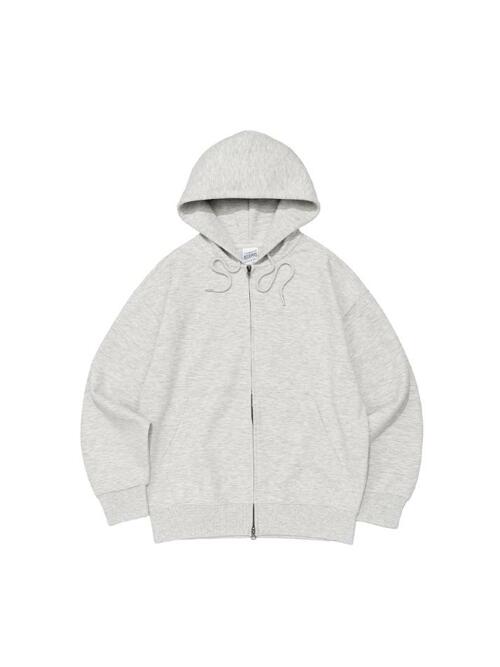 비캔버스 특양면 오버핏 투웨이 후드집업 (라이트 멜란지)