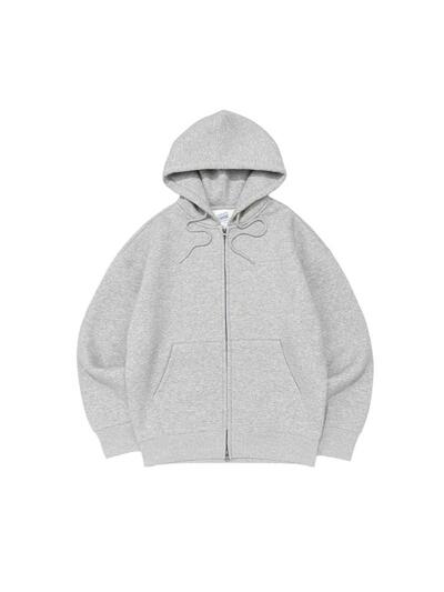 비캔버스 기모 쭈리 오버핏 투웨이 후드집업 (멜란지)