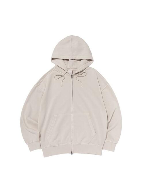 비캔버스 피그먼트 쭈리 오버핏 투웨이 후드집업 (샌드 베이지)