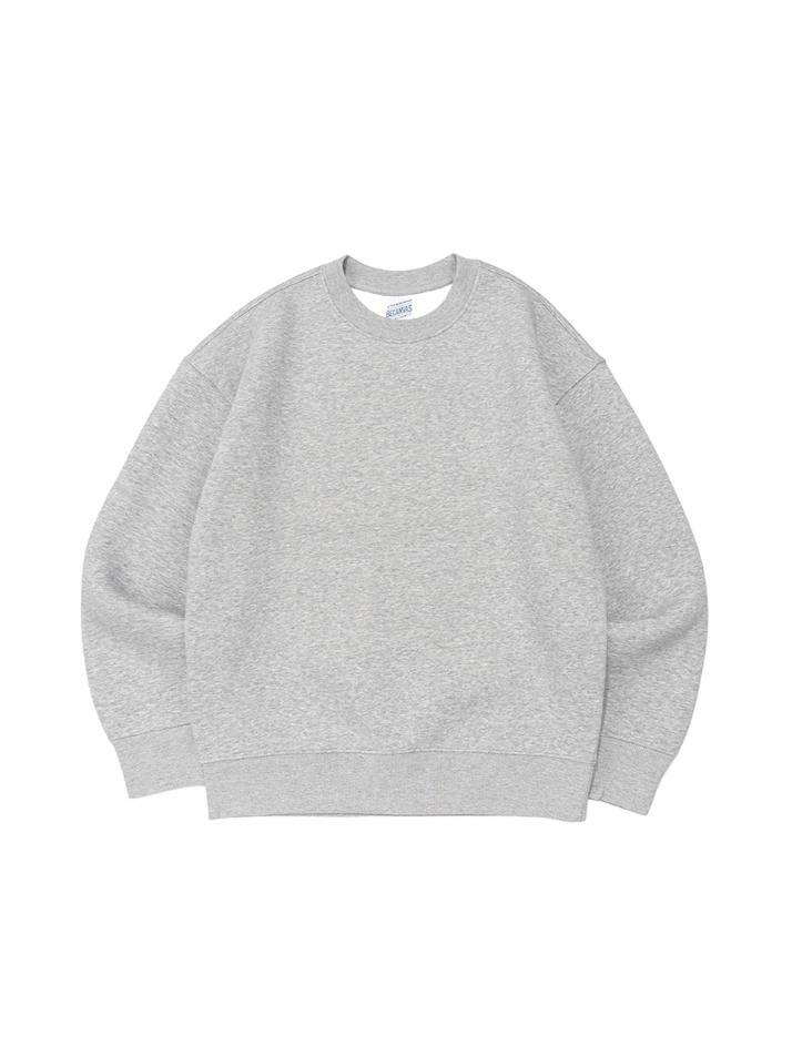 비캔버스 기모 쭈리 오버핏 맨투맨 (멜란지)