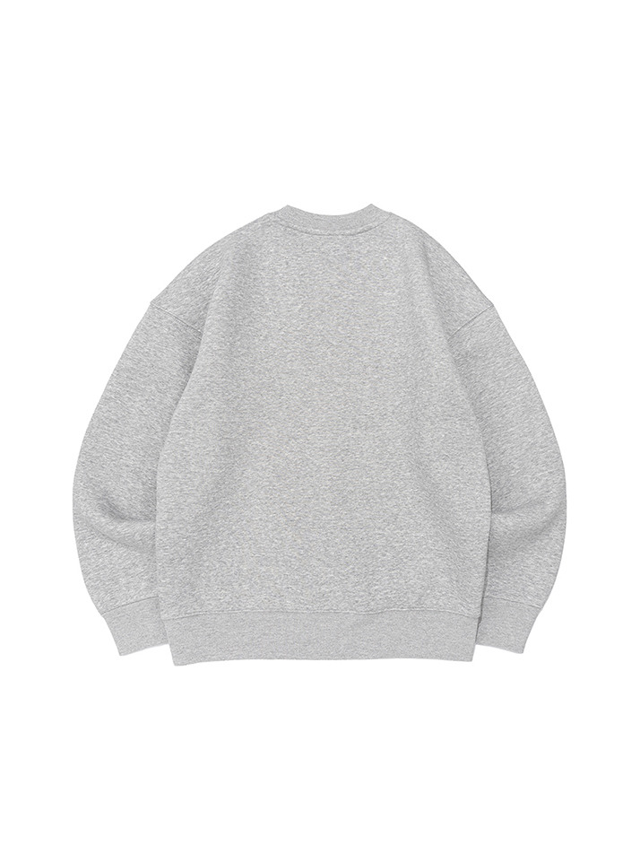 비캔버스 기모 쭈리 오버핏 맨투맨 (멜란지)