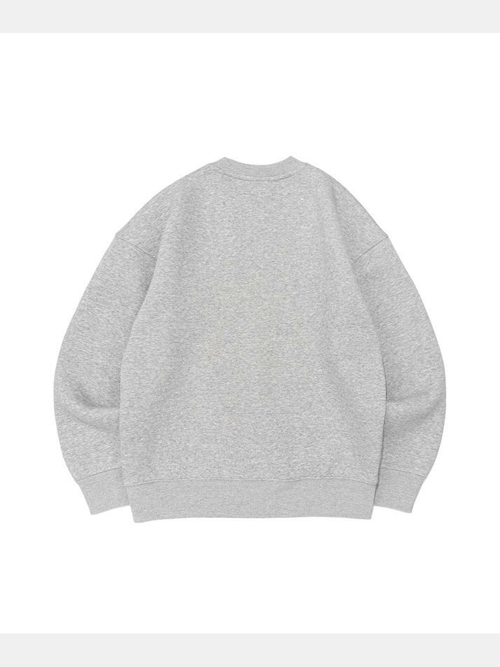 비캔버스 기모 쭈리 오버핏 맨투맨 (멜란지)