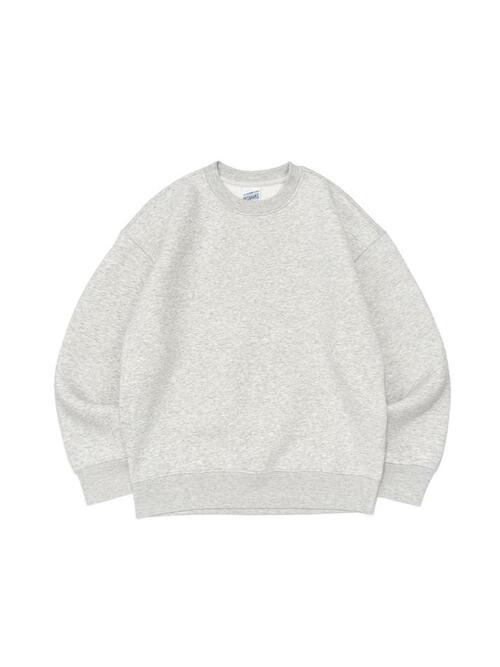 비캔버스 기모 쭈리 오버핏 맨투맨 (라이트 멜란지)