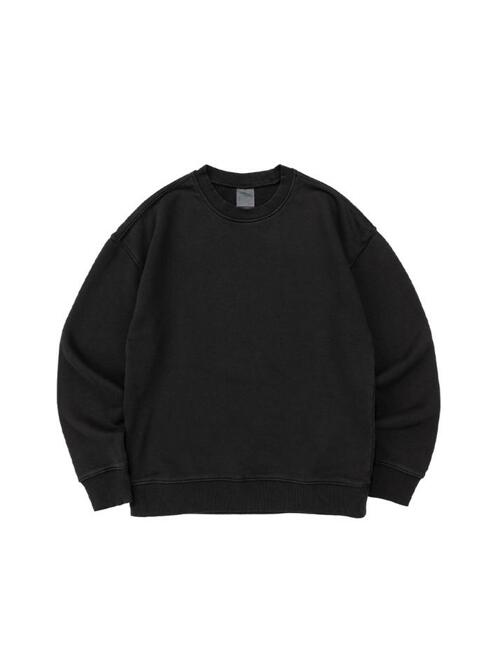 비캔버스 피그먼트 쭈리 오버핏 맨투맨 (블랙)