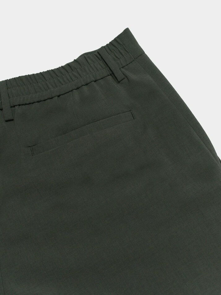 [birbante] 솔리드 스트레이트 루즈핏 팬츠 - 카키 그레이