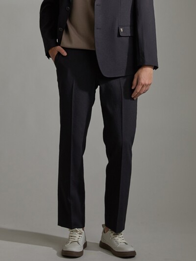 [birbante] 그레인드 사이드 밴딩 팬츠 - 블랙