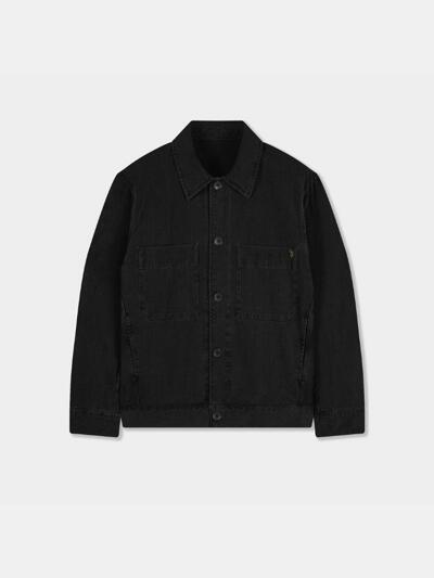 [birbante] 카치온 워시드 셋업 트러커 자켓 - 블랙