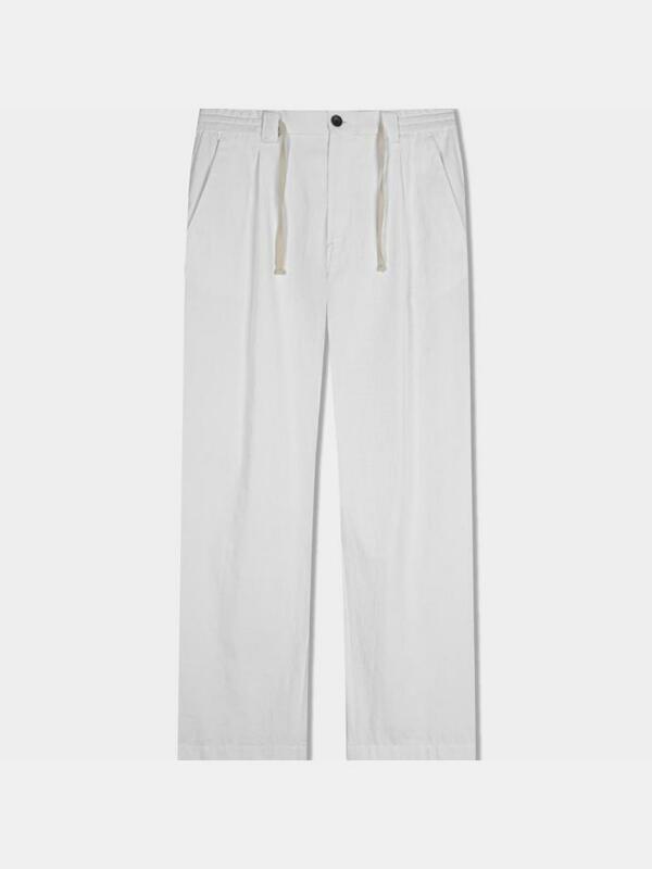 [birbante] 카치온 워시드 원턱 스트링 팬츠 - 에크루