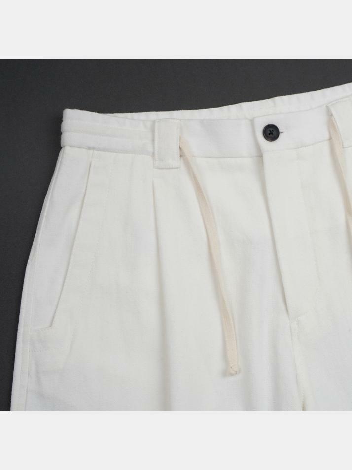 [birbante] 카치온 워시드 원턱 스트링 팬츠 - 에크루