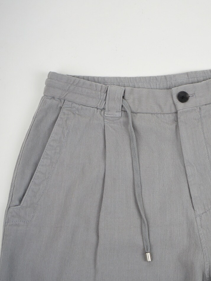 [birbante] 카치온 워시드 원턱 스트링 팬츠 - 라이트 그레이