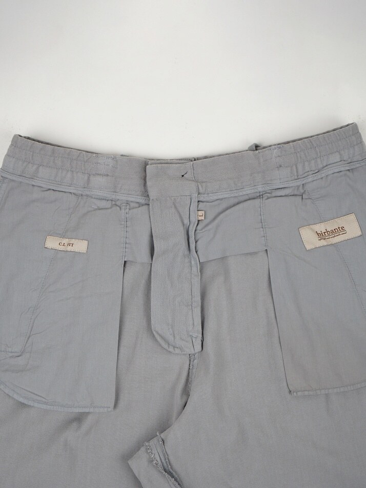 [birbante] 카치온 워시드 원턱 스트링 팬츠 - 라이트 그레이