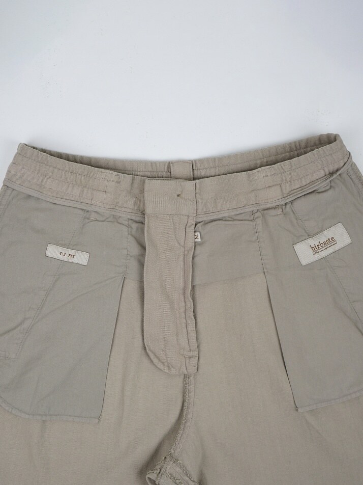 [birbante] 카치온 워시드 원턱 스트링 팬츠 - 라이트 베이지