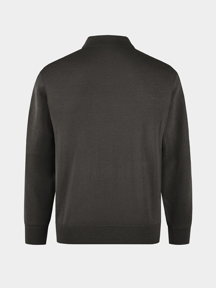 [birbante] 워셔블 코튼 포켓 카라 니트 - 모카