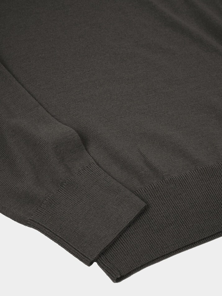 [birbante] 워셔블 코튼 포켓 카라 니트 - 모카