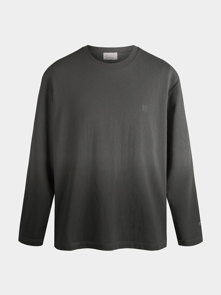 [birbante] 그라데이션 롱슬리브 티셔츠 - 다크 그레이