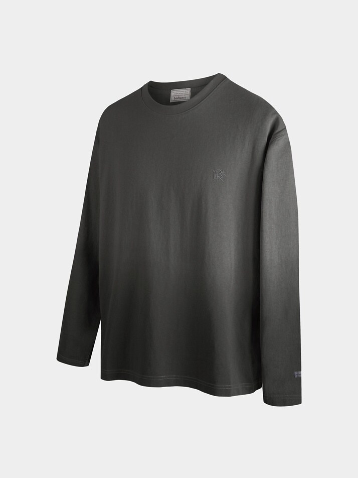 [birbante] 그라데이션 롱슬리브 티셔츠 - 다크 그레이